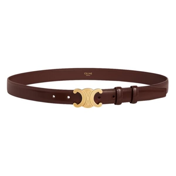 CELINE MEDIUM TRIOMPHE BELT IN TAURILLON LEATHER CHESTNUT - Image 14