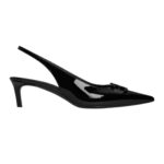 CELINE ALMA TRIOMPHE SLINGBACK IN PATENT CALFSKIN BLACK