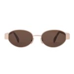 CELINE TRIOMPHE METAL 01 SUNGLASSES IN METAL ROSE GOLD-BROWN