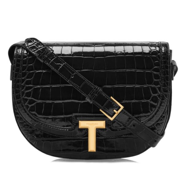 TOM FORD SHINY STAMPED CROCODILE LEATHER WALLIS CROSSBODY BAG LIGHT BEIGE - Image 3