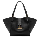 TOM FORD GRAIN LEATHER TARA MEDIUM TOTE BLACK