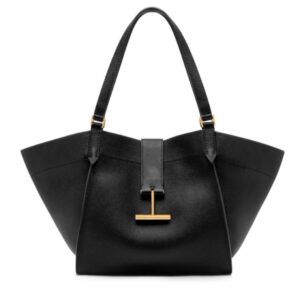 TOM FORD GRAIN LEATHER TARA MEDIUM TOTE BLACK