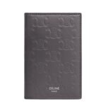 CELINE VERTICAL CARD HOLDER IN CALFSKIN WITH TRIOMPHE EMBOSSED ANTHRACITE