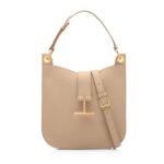 TOM FORD GRAIN LEATHER TARA SMALL CROSSBODY LIGHT BEIGE