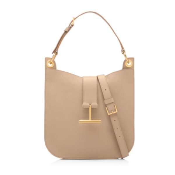 TOM FORD GRAIN LEATHER TARA SMALL CROSSBODY GRAPHITE - Image 3