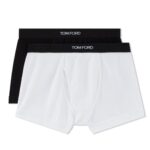 TOM FORD COTTON BOXER BRIEFS TWO PACK WHITE/BLACK