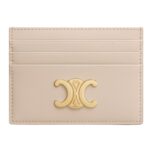 CELINE CARD HOLDER TRIOMPHE IN SHINY CALFSKIN CAPPUCCINO