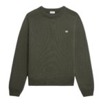 CELINE TRIOMPHE CREW NECK SWEATER IN WOOL AND CASHMERE KHAKI