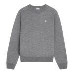 CELINE TRIOMPHE CREW NECK SWEATER IN WOOL MEDIUM GREY