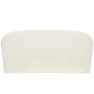 TOM FORD STRAPLESS BANDEAU WITH TONAL TF EMBROIDERED LOGO WHITE