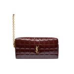CASSANDRE MATELASSE CARRE POUCH ON CHAIN IN SHINY CANVAS