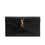 UPTOWN POUCH IN CROCODILE EMBOSSED SHINY LEATHER