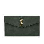 UPTOWN POUCH IN CROCODILE EMBOSSED SHINY LEATHER