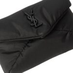 CASSANDRE LOGO APPLIQUED LEATHER TRIMMED QUILTED PADDED NYLON POUCH
