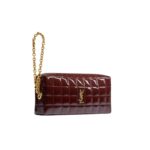 CASSANDRE MATELASSE CARRE POUCH ON CHAIN IN SHINY CANVAS