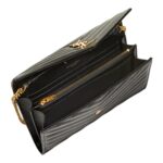 YSL MONOGRAM LARGE WALLET ON CHAIN IN GRAINED LEATHER