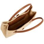 YSL TOTE BAG IN RAFFIA AND LEATHER