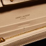 YSL MONOGRAM LARGE WALLET ON CHAIN IN GRAINED LEATHER