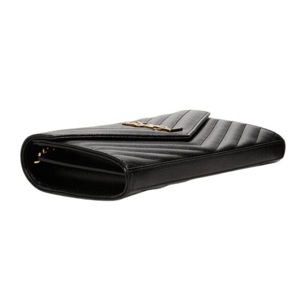 YSL MONOGRAM LARGE WALLET ON CHAIN IN GRAINED LEATHER