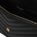 YSL MONOGRAM SMALL WALLET ON CHAIN IN GRAINED LEATHER