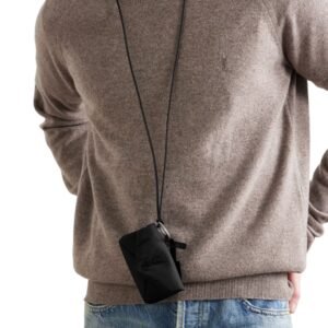 CASSANDRE LOGO APPLIQUED LEATHER TRIMMED QUILTED PADDED NYLON POUCH