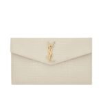 UPTOWN POUCH IN CROCODILE EMBOSSED SHINY LEATHER