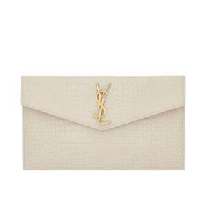 UPTOWN POUCH IN CROCODILE EMBOSSED SHINY LEATHER