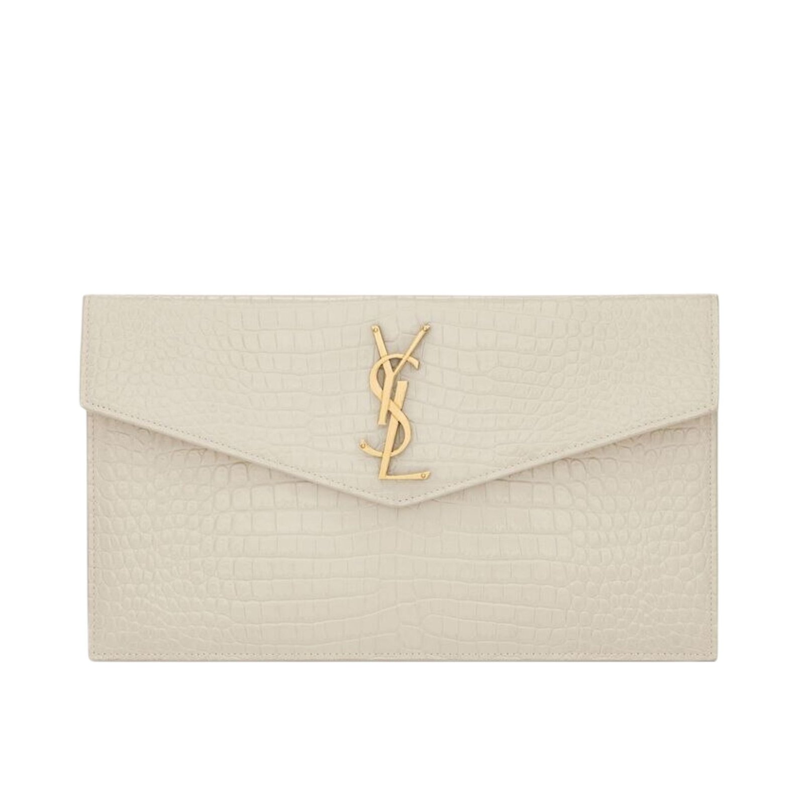 5 UPTOWN POUCH IN CROCODILE EMBOSSED SHINY LEATHER