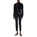YSL MONOGRAM SMALL WALLET ON CHAIN IN GRAINED LEATHER