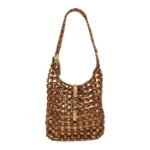 LE 5 A 7 YSL BEADED WOOD HOBO BAG