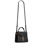 CASSANDRA MINI TOP HANDLE BAG IN GRAIN DE POUDRE EMBOSSED LEATHER