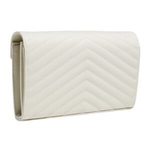 YSL MONOGRAM LARGE WALLET ON CHAIN IN GRAINED LEATHER