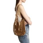 LE 5 A 7 YSL BEADED WOOD HOBO BAG