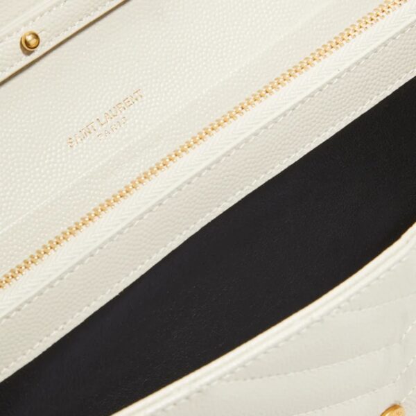 YSL MONOGRAM LARGE WALLET ON CHAIN IN GRAINED LEATHER
