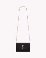 UPTOWN CHAIN WALLET IN GRAIN DE POUDRE EMBOSSED LEATHER