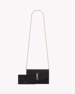 UPTOWN CHAIN WALLET IN GRAIN DE POUDRE EMBOSSED LEATHER