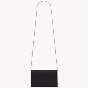 UPTOWN CHAIN WALLET IN GRAIN DE POUDRE EMBOSSED LEATHER