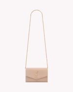 UPTOWN CHAIN WALLET IN GRAIN DE POUDRE EMBOSSED LEATHER