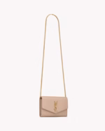 UPTOWN CHAIN WALLET IN GRAIN DE POUDRE EMBOSSED LEATHER