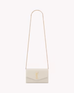 UPTOWN CHAIN WALLET IN GRAIN DE POUDRE EMBOSSED LEATHER