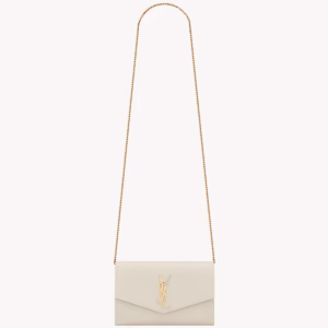 UPTOWN CHAIN WALLET IN GRAIN DE POUDRE EMBOSSED LEATHER