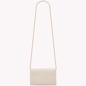 UPTOWN CHAIN WALLET IN GRAIN DE POUDRE EMBOSSED LEATHER