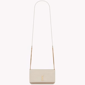 CASSANDRE PHONE HOLDER IN SHINY CROCODILE EMBOSSED LEATHER