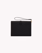 ENVELOPE FLAP POUCH IN MIX MATELASSE GRAIN DE POUDRE LEATHER