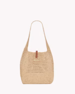 LE 5 A 7 SUPPLE IN RAFFIA CROCHET AND SMOOTH LEATHER