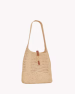 LE 5 A 7 SUPPLE IN RAFFIA CROCHET AND SMOOTH LEATHER