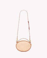 CAMERA BAG IN RAFFIA AND VEGETABLE TANNED LEATHER