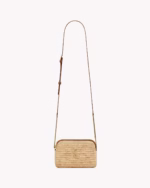 GABY ZIPPED POUCH IN RAFFIA