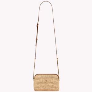 GABY ZIPPED POUCH IN RAFFIA
