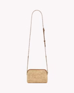 GABY ZIPPED POUCH IN RAFFIA